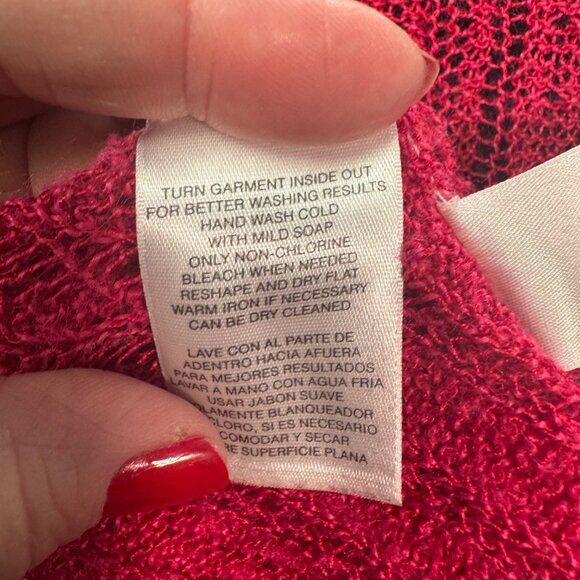 Jones New York Signature Woman Pink Open-Front Cardigan 1X Ramie/Viscose - Picture 7 of 8